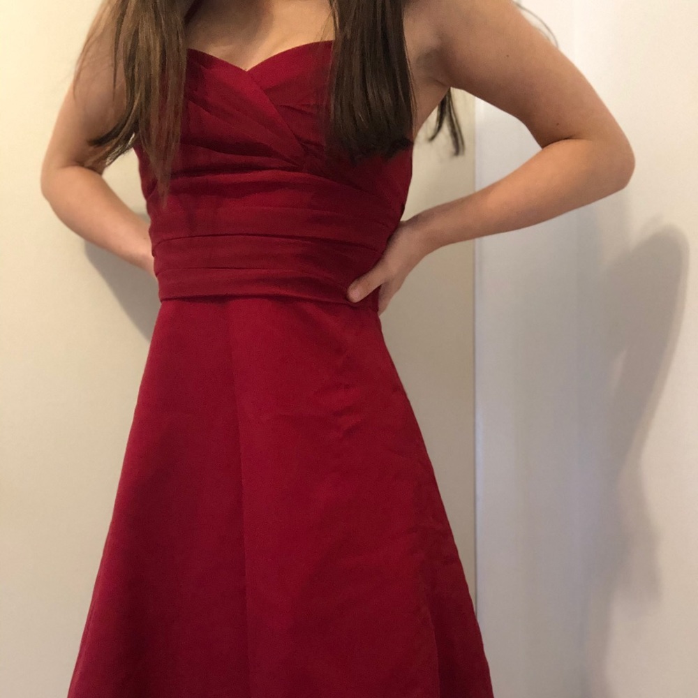 Red Bridesmaid midi Dress